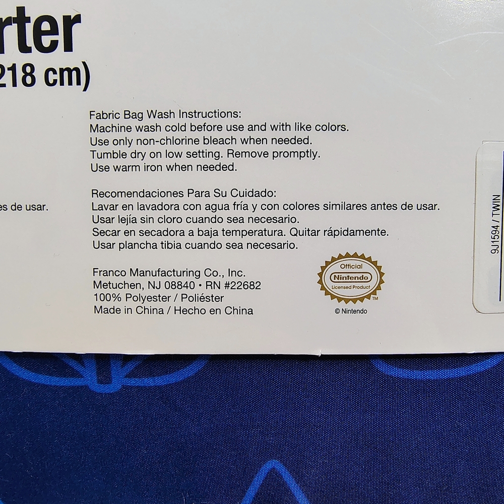 Nintendo Super Mario Twin Comforter Kids Bedding Blue 64x86 Soft - Picture 10 of 12